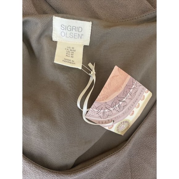 New Sigrid Olsen Dress Womens Sz Medium Gray Sleeveless Shift A Line Round Neck - Picture 6 of 8